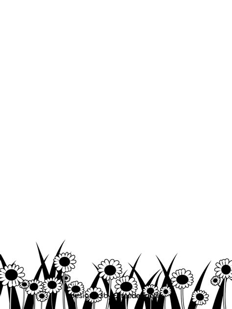 Sunflower border black and white clipart free download