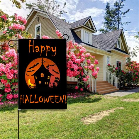 Halloween Garden Flag Banner - Haunted House 12″x18″ - Imaginarium Depot