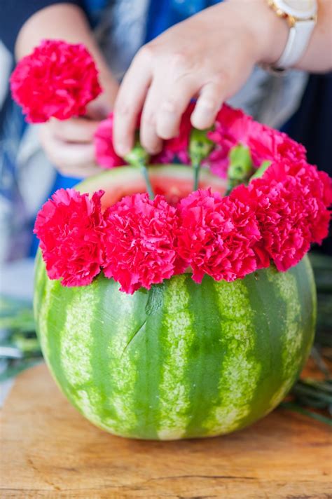 DIY Watermelon Flower Centerpiece - The Sweetest Occasion