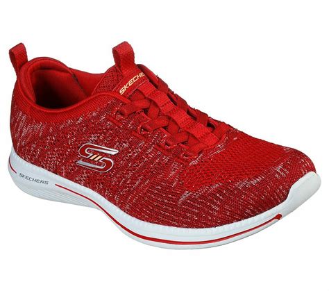 Skechers Red Shoes Memory Foam Women Slipon Comfort Casual Sporty Walking 104023 - Athletic