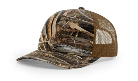 Richardson 112P Camo Trucker Hat Snapback Caps Camo Blaze Orange Realtree Mossy Oak Hats | Ridge ...