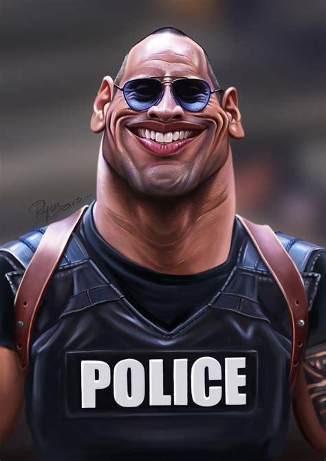 The Rock | Celebrity caricatures, Funny caricatures, Caricature