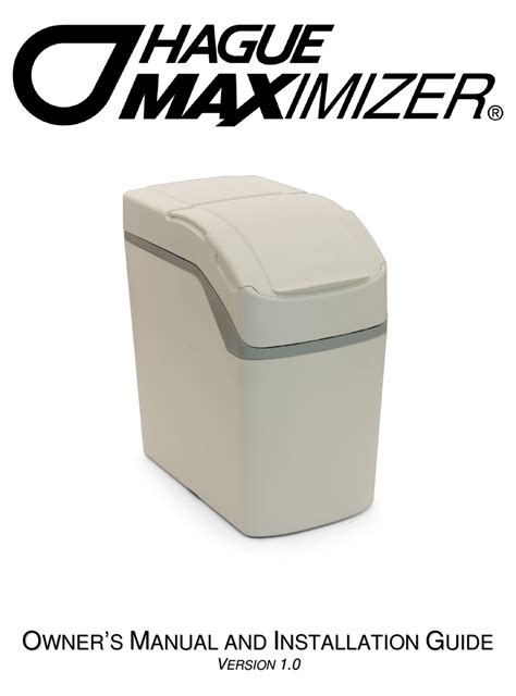 Hague Maximizer Water Softener Manual