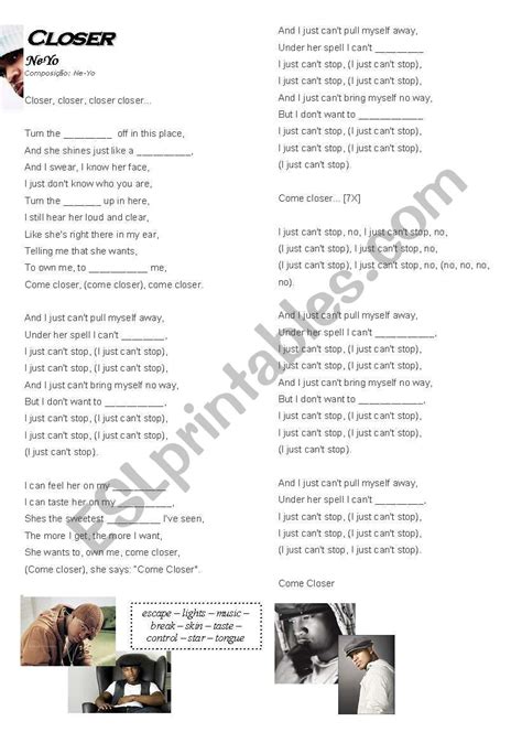 Closer / Ne-yo - ESL worksheet by digortv