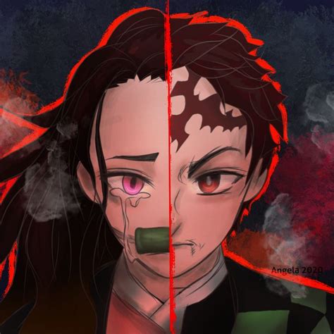 Nezuko And Tanjiro Line Art