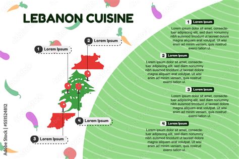 Lebanon cuisine infographic, popular or cultural food concept ...