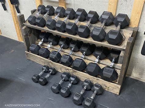 DIY dumbbell rack made from wood, easy to follow step by step ...