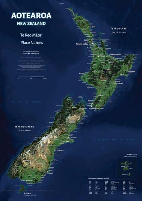 Te Reo Māori Map of Aotearoa/New Zealand Print | The Map Kiwi