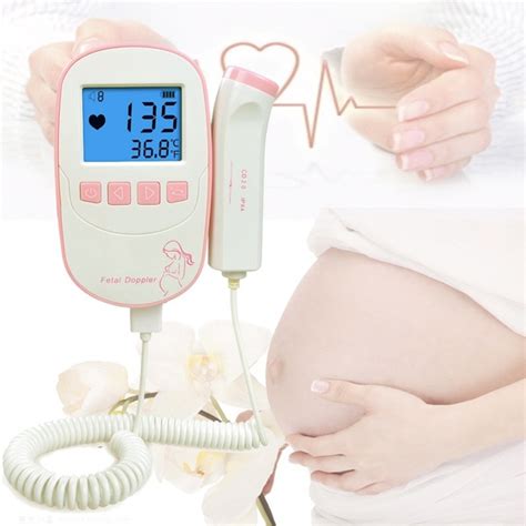 Baby Heartbeat Monitor Fetal Doppler Detector Portable Ultrasound ...