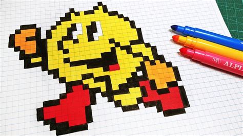 Handmade Pixel Art - How To Draw Pac-Man #pixelart - YouTube