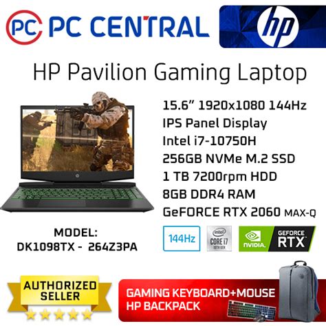 HP Pavilion Gaming Laptop 15-DK1098TX - 264Z3PA (Black) 15.6" FHD IPS ...