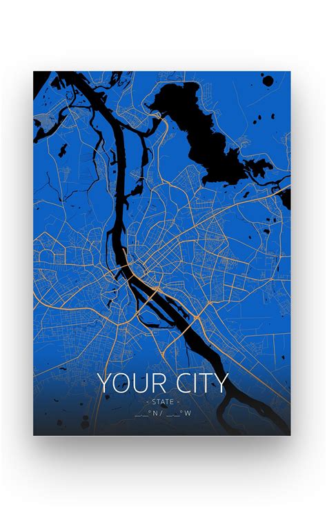 Your custom city map printed poster / Any worldwide city / | Etsy