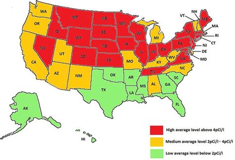 Radon Levels in USA | Radon, Reduction, Levels