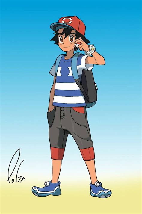 Satoshi (Ash) Ketchum in Alola by PolarArtist on DeviantArt