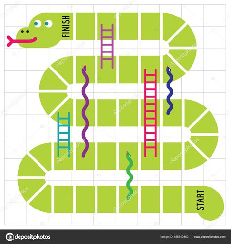 Ladders and snakes game board. Vector illustration — Stock Vector © bus109 #188540360