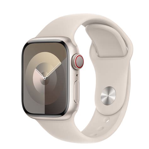 Buy Apple Watch Series 9 GPS + Cellular, 41mm Starlight Aluminium Case with Starlight Sport Band ...
