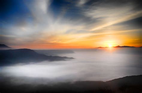 Free photo: Sunrise over Mountain - Clouds, Dawn, Dusk - Free Download ...