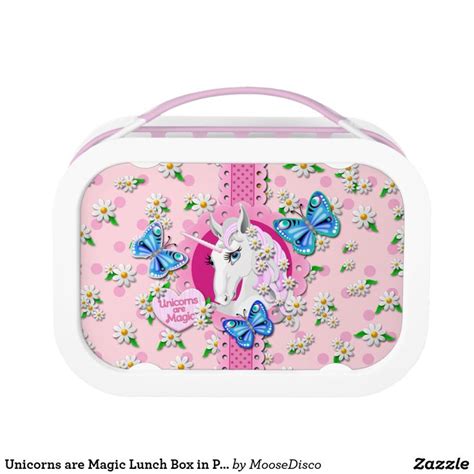 Retro design Unicorns are Magic Lunch Box in Pink inspired by Kawaii and Harajuku fashion ...