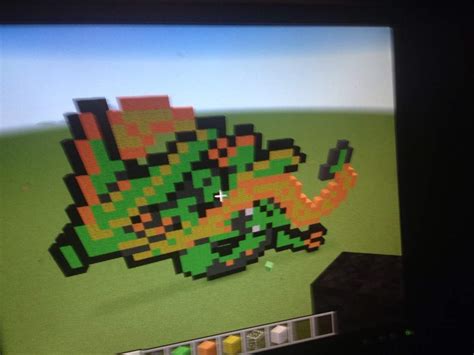 Mega Rayquaza Pixel art!!!!!!! | Minecraft Amino