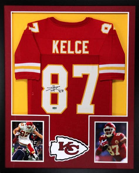 Travis Kelce Signed Chiefs 34x42 Custom Framed Jersey (Radtke COA ...