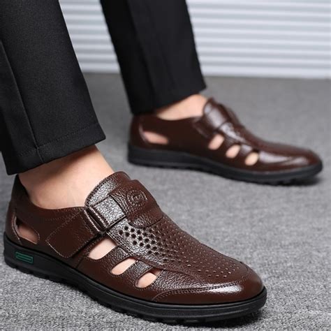 Summer Leather Hollow Men Sandals