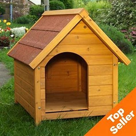 Wooden Dog Kennel - Sturdy & Attractive Outdoor Dog Kennel Made From Light, Finished Wood With a ...