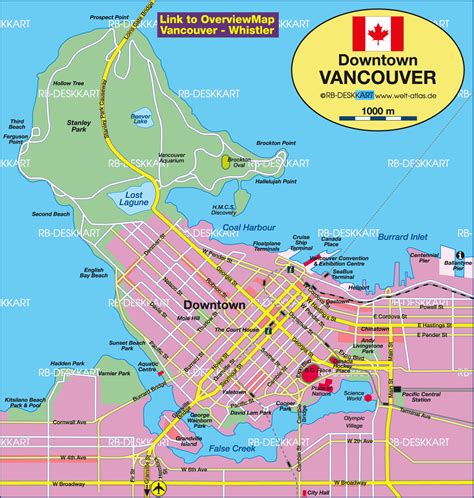 Map of Vancouver (Canada) - Map in the Atlas of the World - World Atlas