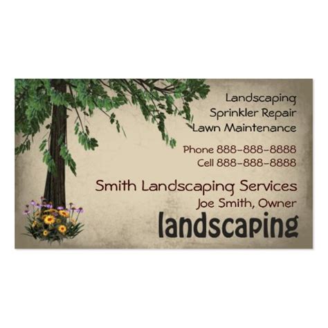 Landscaping Lawn Care Services Business Card | Zazzle