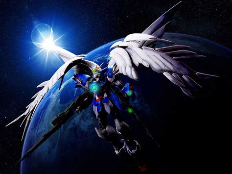 Wing Zero Custom, gundam, wing zero, space, angel, earth, wing, HD ...