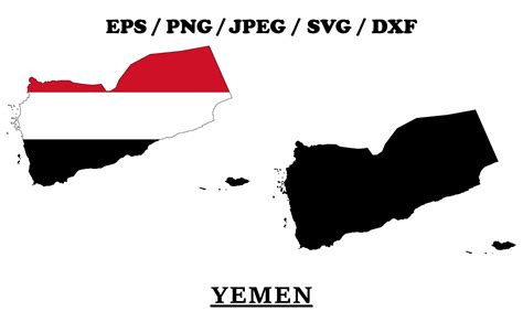 Yemen National Flag Map Design Graphic by terrabismail · Creative Fabrica