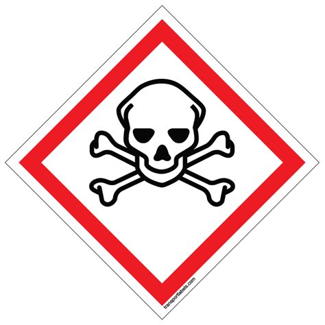 GHS Toxic labels (skull & crosbones) | transportlabels.com