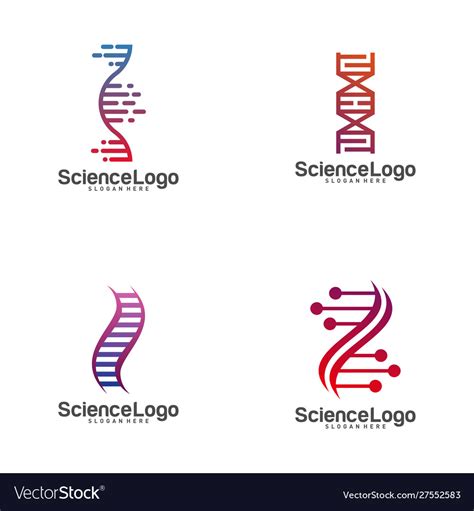 Set dna logo design concept creative dna logo Vector Image