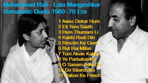 Mohammad Rafi & Lata Mangeshkar Most Romantic Duets 1960 70 Era - YouTube