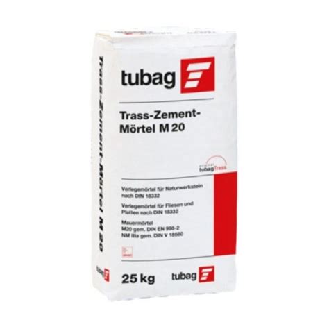 tubag TZM 20 Trass-Zement-Mörtel M20 - 25 kg Sack, 12,80