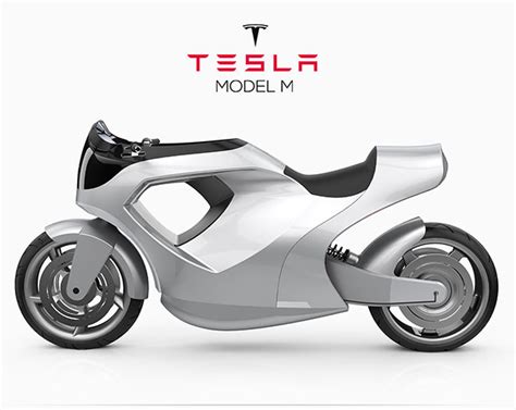 Tesla Model M Motorcycle Concept Uses Top Panel as Its Display Touchscreen