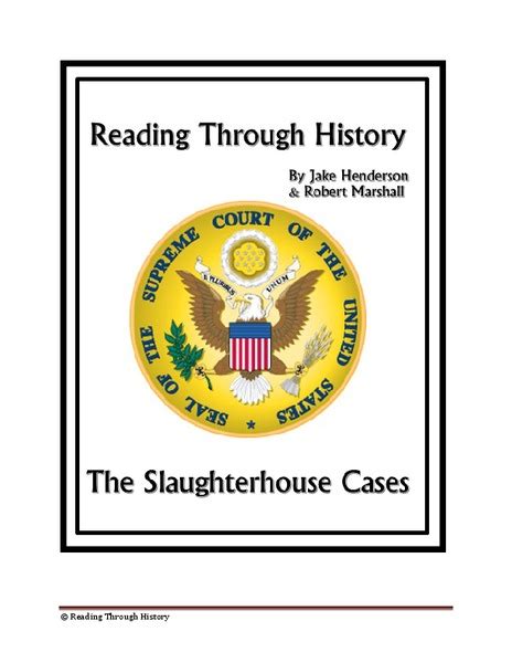 The Slaughterhouse Cases Worksheet for 8th - 12th Grade | Lesson Planet