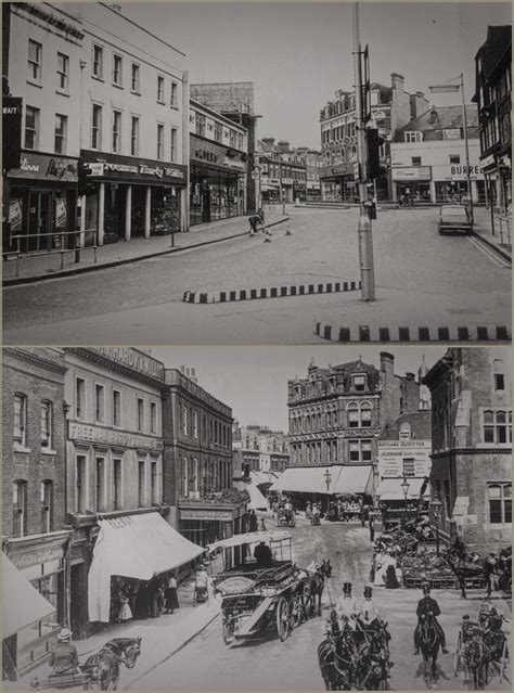 Bromley Market Square, Northside, 1972 and 1891. Second photo shows the Square on Market Day ...