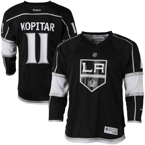 Reebok Anze Kopitar Los Angeles Kings Youth Black Replica Player Hockey ...