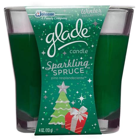 Glade Winter Collection 4 oz. Sparkling Spruce Holiday Scented Candle ...