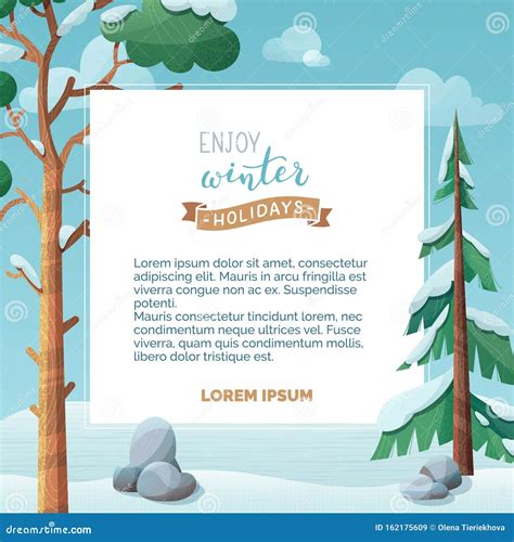 Winter Holidays Celebration Vector Banner Template Stock Vector - Illustration of handwritten ...