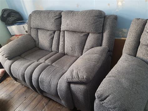 Scs grey fabric 2 seater sofa and electric recliner chair | in ...