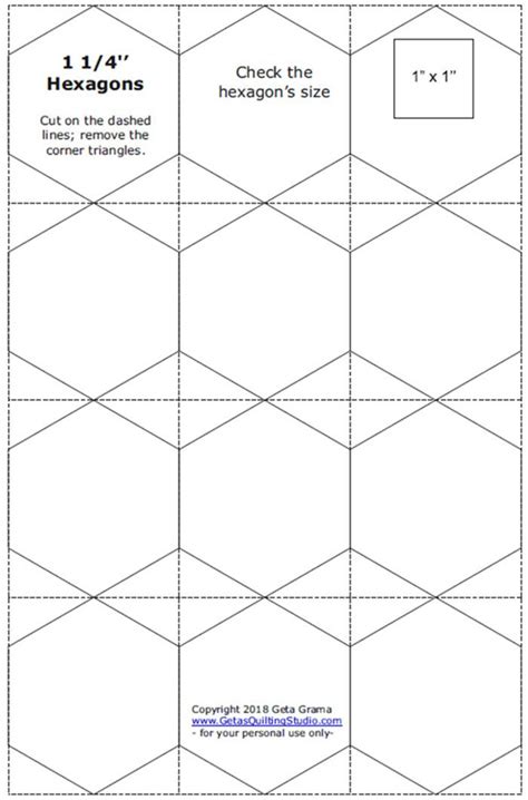 Download hexagon templates in various sizes. | English paper piecing quilts, English paper ...