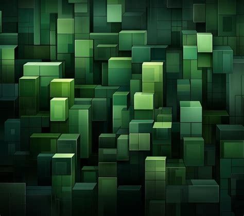 Premium Photo | Green abstract geometrical 3d shapes background