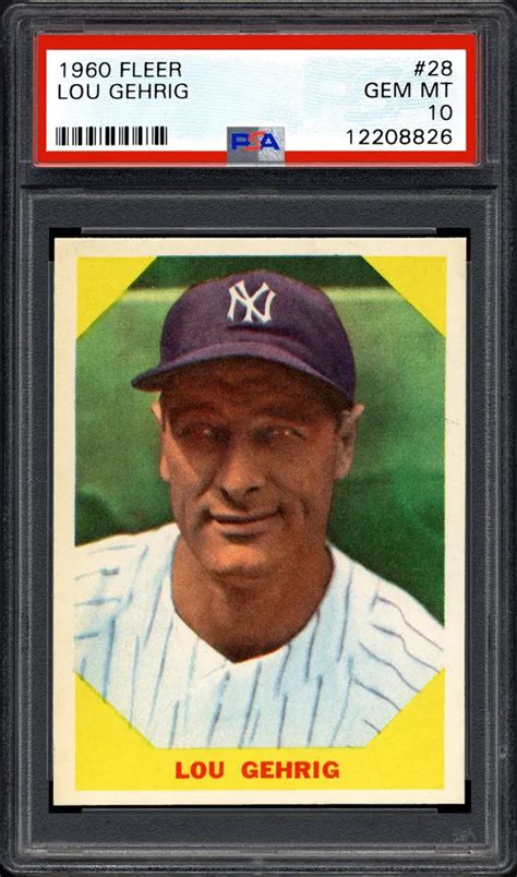 Auction Prices Realized Baseball Cards 1960 FLEER Lou Gehrig Summary