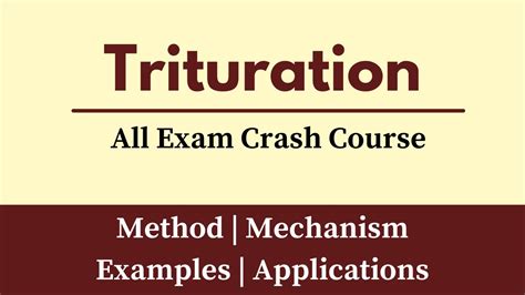 Trituration || What Is Trituration In Pharmacy || Trituration Method Process || Applications ...