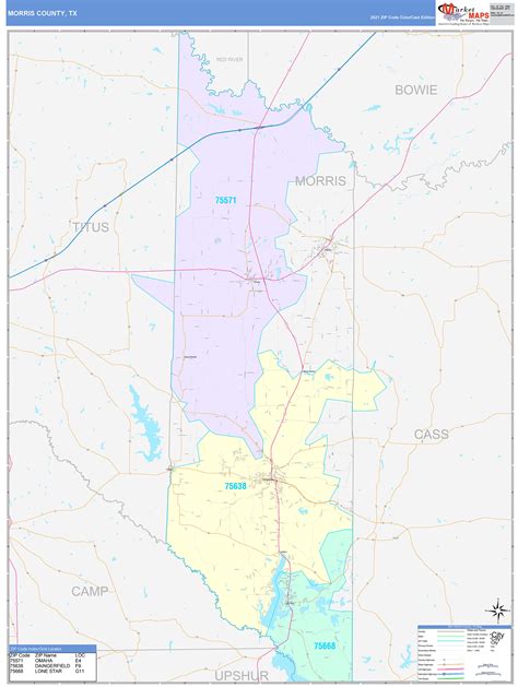 Morris County, TX Wall Map Color Cast Style by MarketMAPS - MapSales.com