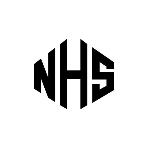 NHS letter logo design with polygon shape. NHS polygon and cube shape logo design. NHS hexagon ...