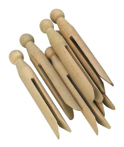 Natural Coloured Dolly Pegs - Pk24 - Forward Products