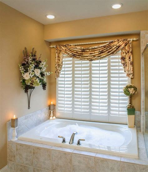 Curtain Ideas: Bathroom window curtains with attached valance