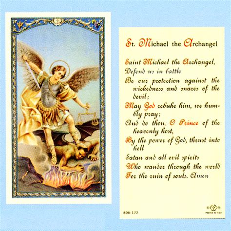 "St. Michael the Archangel" Laminated Prayer/Holy Card (25 pc) - St. Andrew's Book, Gift ...